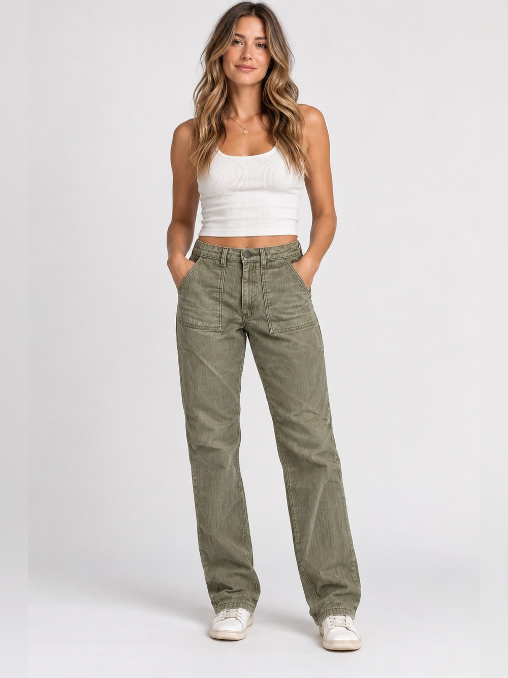 Naked & Famous Classic Fatigue Army HBT Olive Drab Pants 28